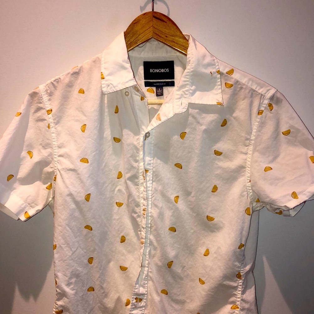 COPY - Bonobos s/s Riviera taco print shirt -S